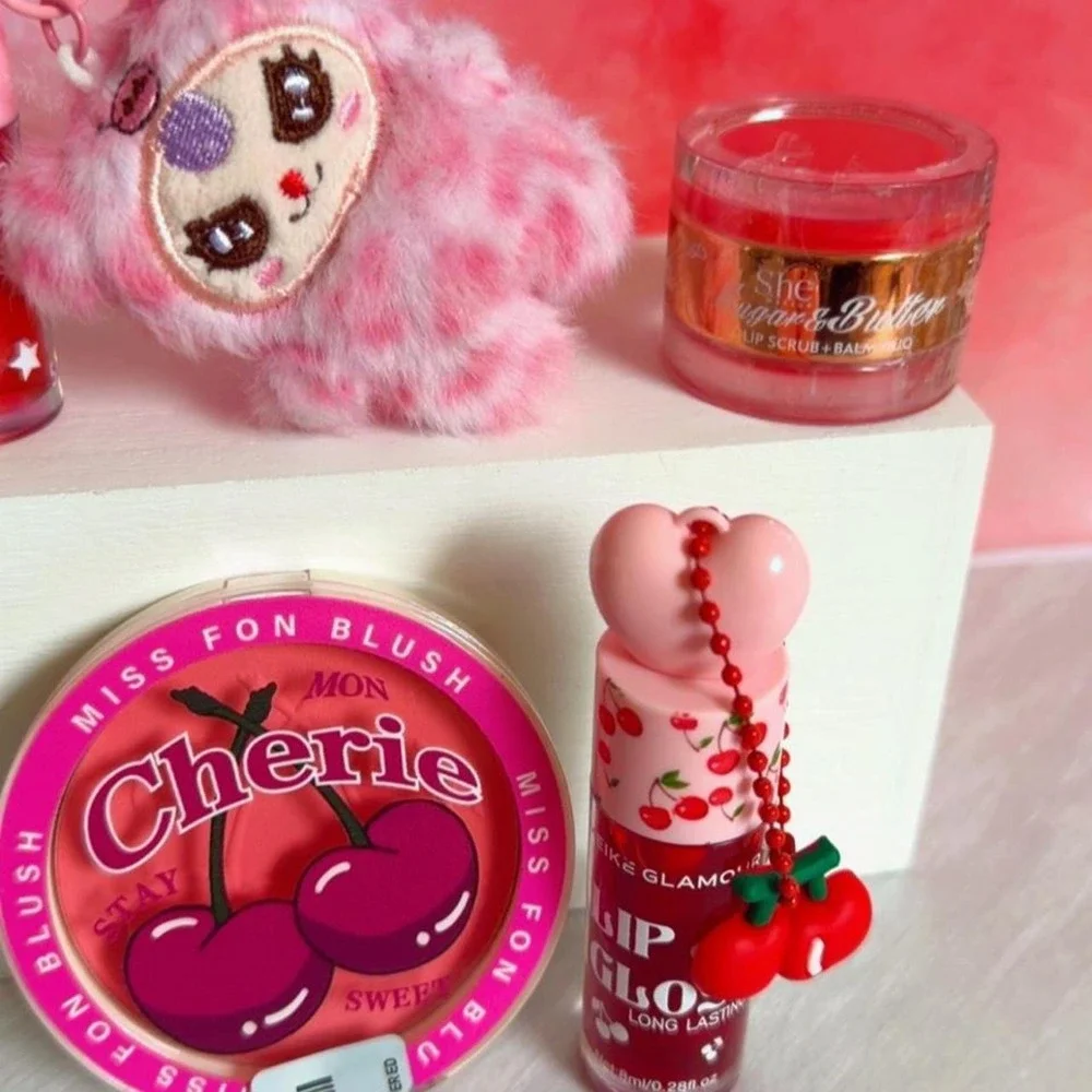 Y2K CHERRY‎ GIRL COQUETTE MAKEUP BUNDLE 🍒✨#7 PINK